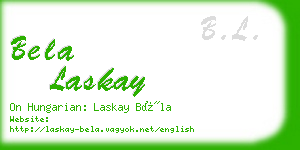 bela laskay business card